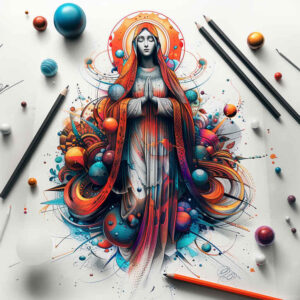 mary-tattoo – tattoo design ideas free ai generated – smooth-complexion – for-stomach – Gallery: mary-inkby-ai