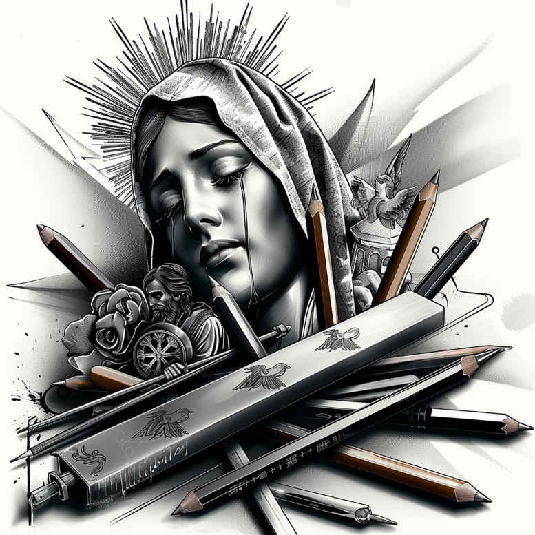 mary-tattoo – tattoo design ideas free ai generated – surface-complexity – for-stomach – Gallery: mary-inkby-ai
