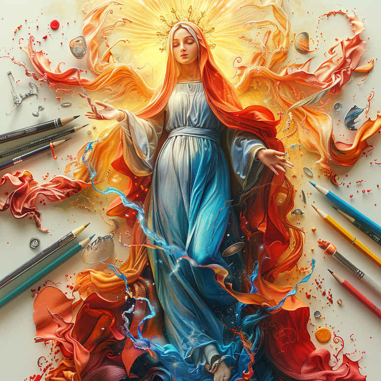 mary-with-crown – tattoo design ideas free ai generated – realistic-gleam – for-neck – Gallery: mary-inkby-ai