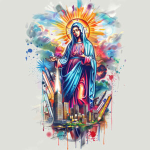 mary-with-detail – tattoo design ideas free ai generated – natural-contrast – for-temple – Gallery: mary-inkby-ai