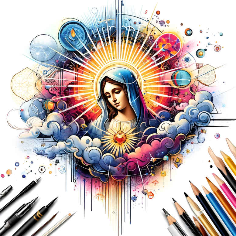 mary-with-detail – tattoo design ideas free ai generated – skin-illusion – for-forearm – Gallery: mary-inkby-ai