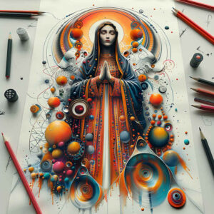 mary-with-detail – tattoo design ideas free ai generated – volume-effect – for-lower-chest – Gallery: mary-inkby-ai