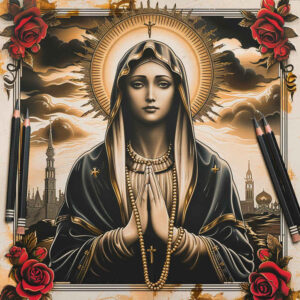 mary-with-grace – tattoo design ideas free ai generated – ultra-detailed – for-nape – Gallery: mary-inkby-ai
