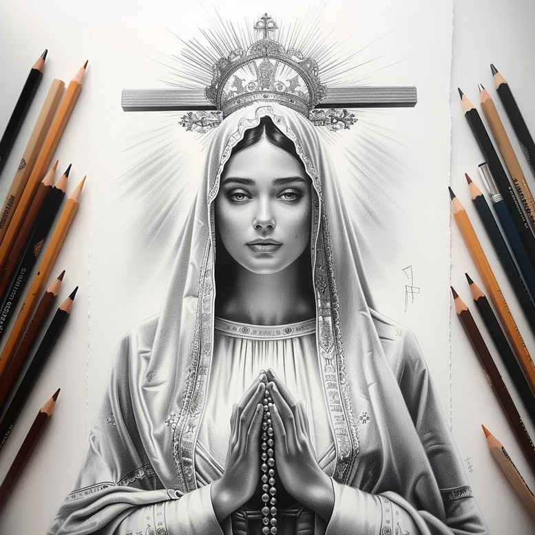 mary-with-light – tattoo design ideas free ai generated – realistic-gleam – for-toe – Gallery: mary-inkby-ai