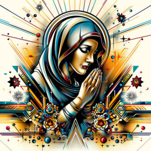 mary-with-prayer – tattoo design ideas free ai generated – portrait-realism – for-temple – Gallery: mary-inkby-ai