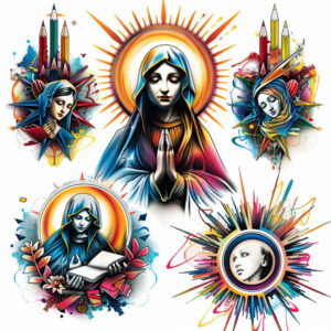 mary-with-prayer – tattoo design ideas free ai generated – skin-realism – for-chest – Gallery: mary-inkby-ai