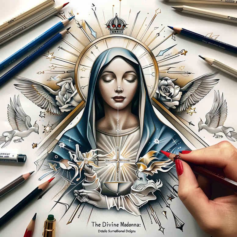 mother-mary – tattoo design ideas free ai generated – realistic-dimension – for-upper-shoulder – Gallery: mary-inkby-ai