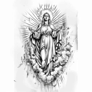 mystical-mary – tattoo design ideas free ai generated – emotional-depth – for-wrist-side – Gallery: mary-inkby-ai