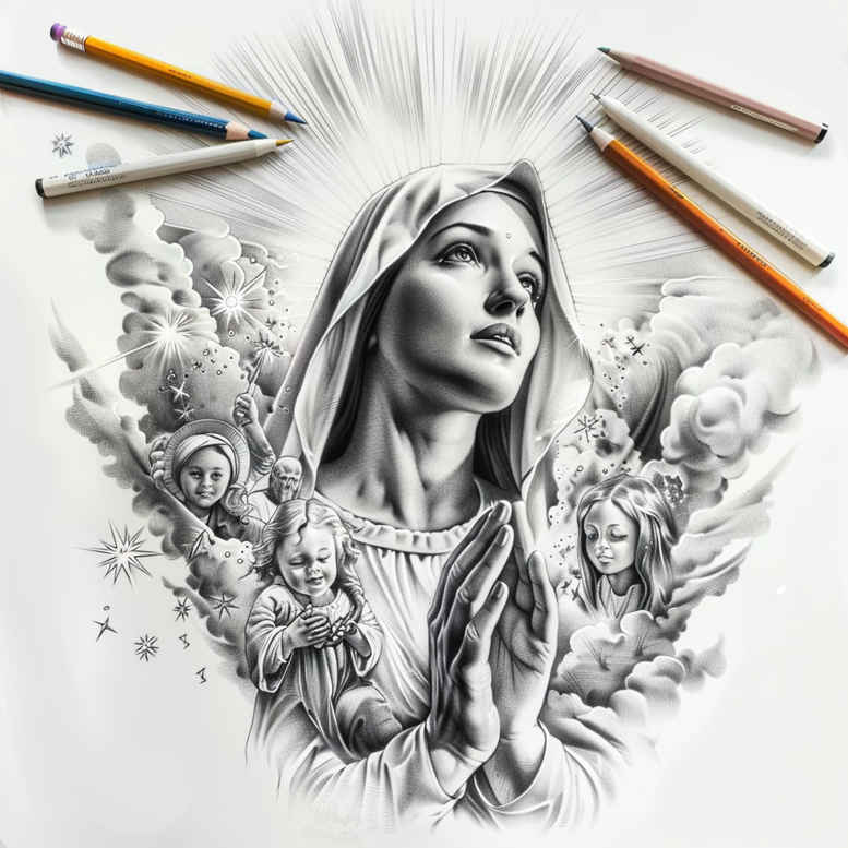 realistic-mary – tattoo design ideas free ai generated – photographic-quality – for-fingers – Gallery: mary-inkby-ai