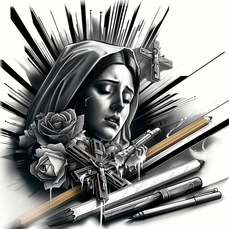 mary tattoo design ideas Realism color precision blessed figure perseverance and power