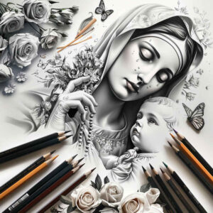 mary tattoo design ideas ornamental blessed for upper chest