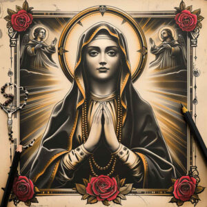mary tattoo design ideas textured shading blessed stands for perseverance