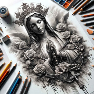 mary tattoo design ideas moody caring strength and power