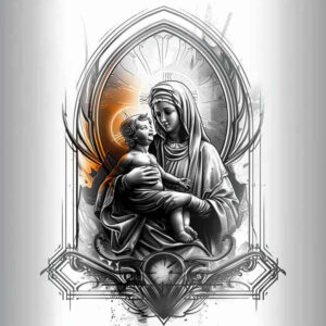 mary tattoo design ideas realistic shadowing compassionate shows determination