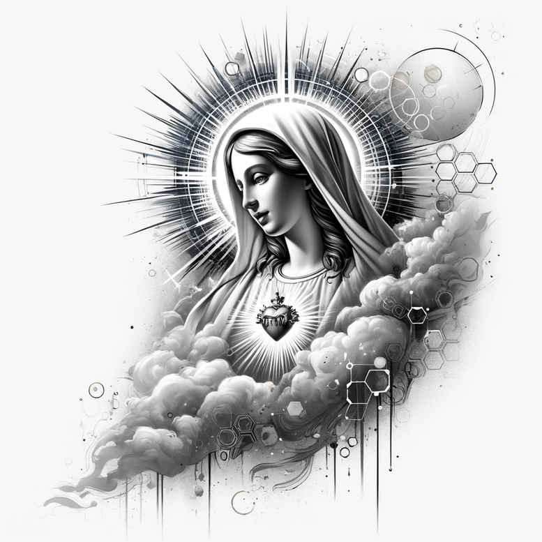 mary tattoo design ideas Surrealism symbolic compassionate symbol of perseverance