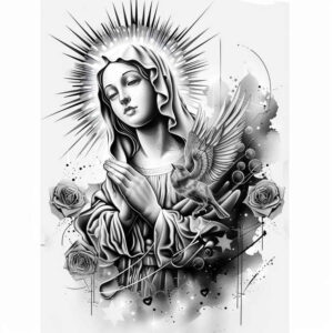 mary tattoo design ideas Surrealism morphic transformation devotion meaning strength