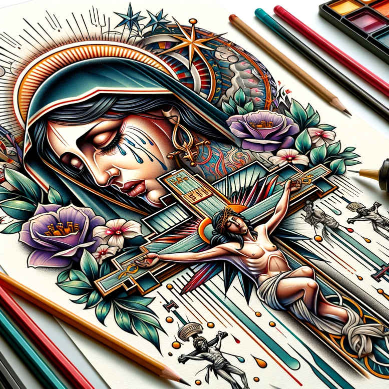 mary tattoo design ideas clean lines devotional for shoulder