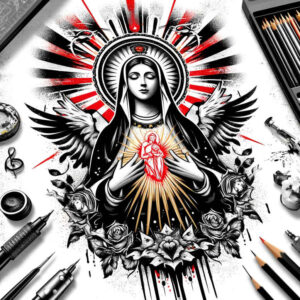 mary tattoo design ideas geometric devotional represents resilience