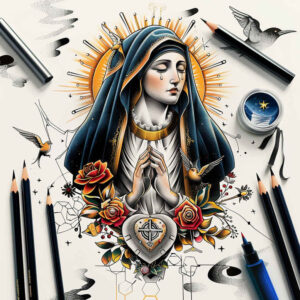 mary tattoo design ideas ambiguous space divine love for side