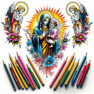 mary tattoo design ideas bold highlights gentle embodying strength