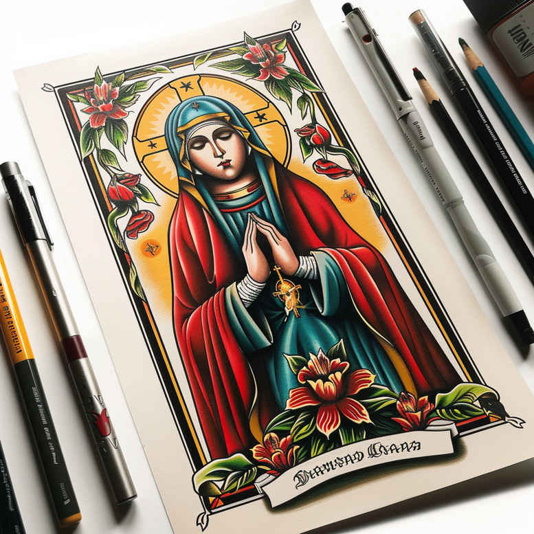 mary tattoo design ideas rich blacks gentle for outer arm