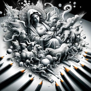 mary tattoo design ideas sharp contrast grace represents endurance