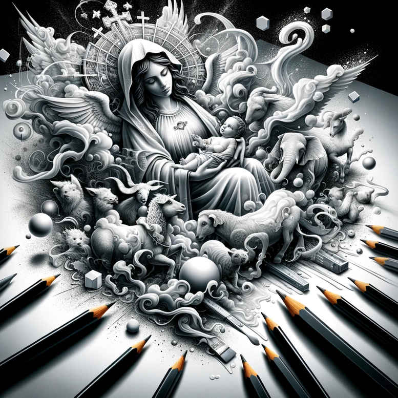 mary tattoo design ideas sharp contrast grace represents endurance