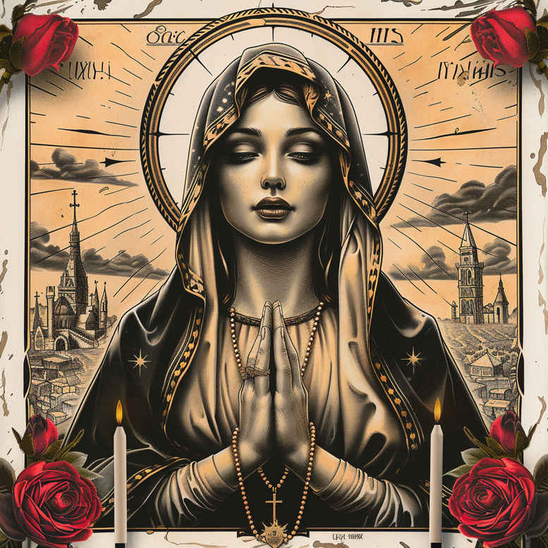 mary tattoo design ideas Realism transparent layer holy grace for elbow