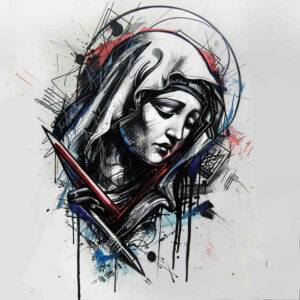 mary tattoo design ideas sharp-focus holy grace for neck