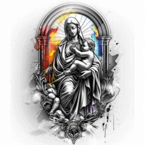 mary tattoo design ideas Surrealism enigmatic light holy grace meaning strength