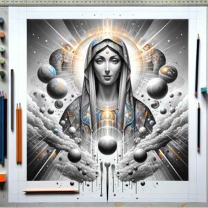mary tattoo design ideas 3D-rendered holy stands for courage
