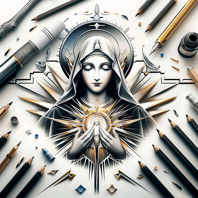 mary tattoo design ideas ornate peaceful for heel