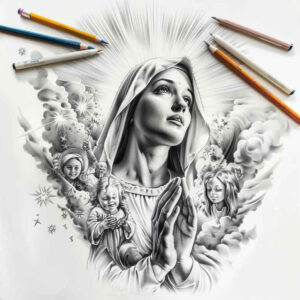 mary tattoo design ideas Surrealism unconscious imagery religious iconography for thigh