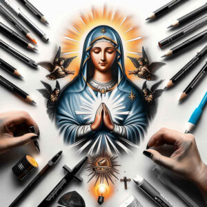 mary tattoo design ideas natural blush sacred figure for knee
