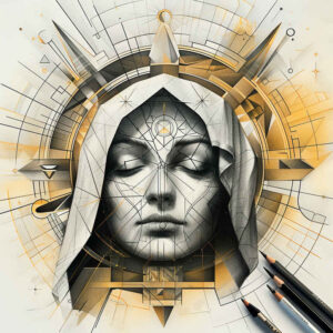 mary tattoo design ideas abstract serene for upper back