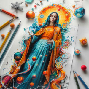 mary tattoo design ideas Surrealism metaphysical spiritual strength for collarbone