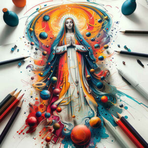 mary tattoo design ideas Surrealism melting forms symbolic tattoos for outer arm