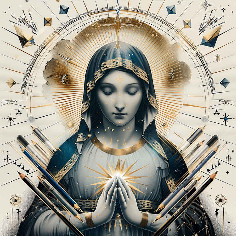 virgin-mary – tattoo design ideas free ai generated – inner-glow – for-foot – Gallery: mary-inkby-ai