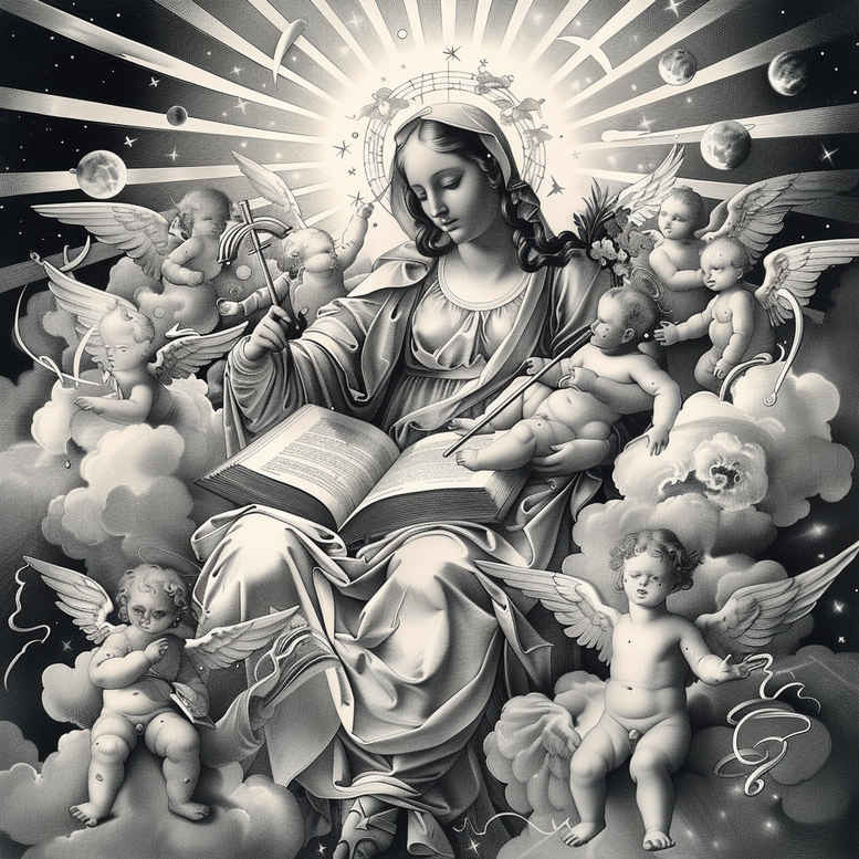 virgin-mary – tattoo design ideas free ai generated – precise-anatomy – for-stomach – Gallery: mary-inkby-ai