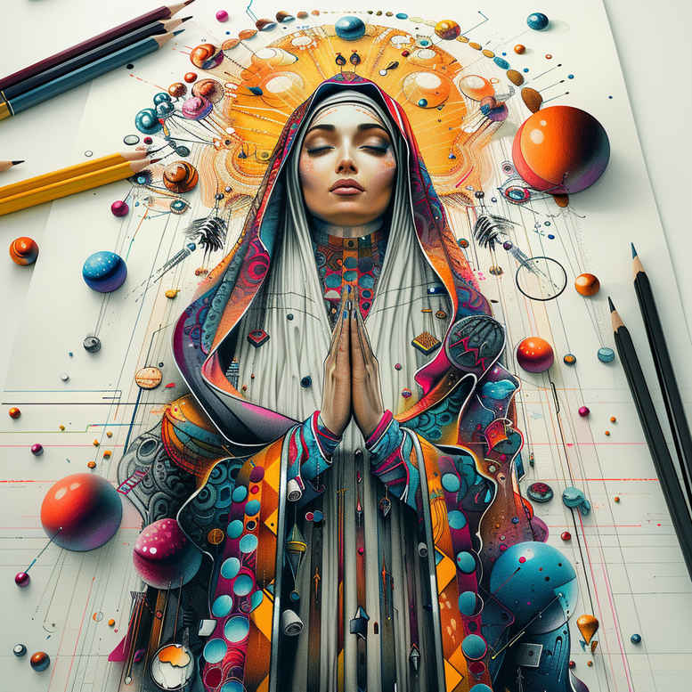 virgin-mary – tattoo design ideas free ai generated – realistic-dimension – for-scapula – Gallery: mary-inkby-ai
