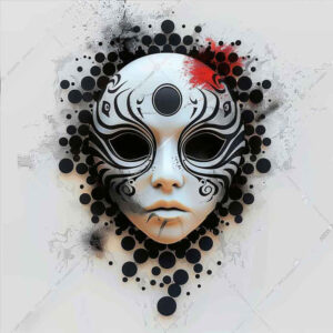 abstract-mask – tattoo design ideas free ai generated – realism-portrait-realism – for-lower-back – Gallery: masks-inkby-ai
