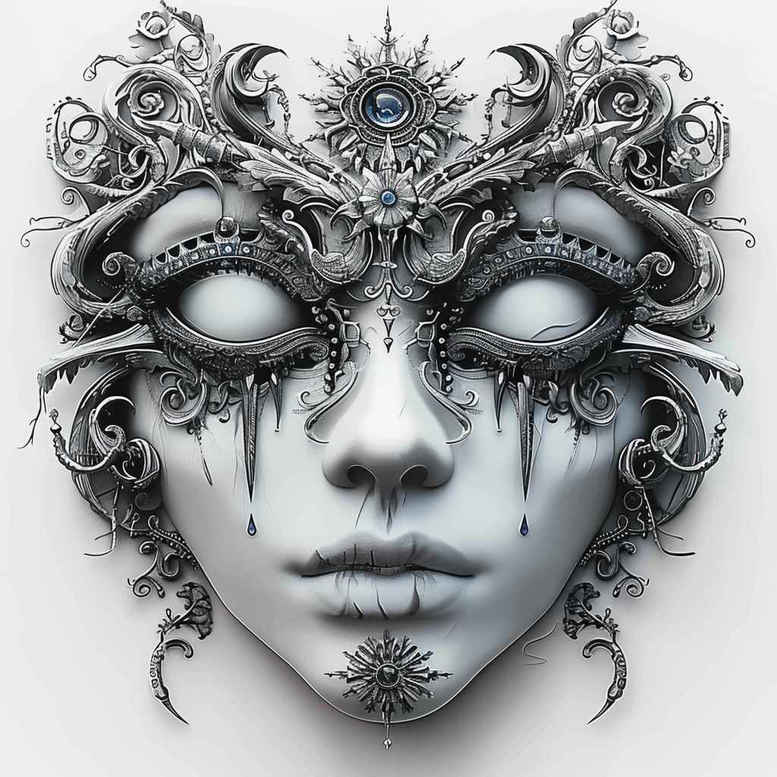 african-mask – tattoo design ideas free ai generated – realism-clean-lines – for-sternum – Gallery: masks-inkby-ai