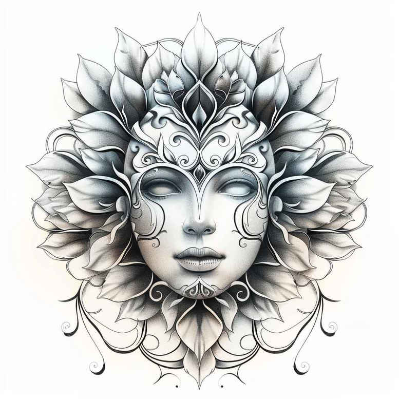 artistic-mask – tattoo design ideas free ai generated – realism-illusion-of-depth – for-wrist – Gallery: masks-inkby-ai