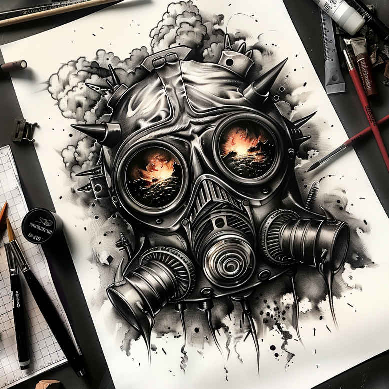 carnival-mask – tattoo design ideas free ai generated – realism-micro-realism – for-arm – Gallery: masks-inkby-ai