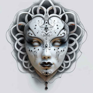 cultural-motif-mask – tattoo design ideas free ai generated – neotraditional-artistic-flair – for-side – Gallery: masks-inkby-ai