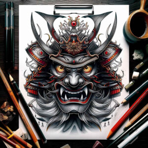 decorative-mask – tattoo design ideas free ai generated – realism-realistic-shadowing – for-forearm – Gallery: masks-inkby-ai