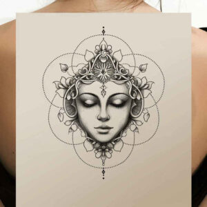 decorative-mask – tattoo design ideas free ai generated – realism-realistic-wrinkles – for-shoulder – Gallery: masks-inkby-ai