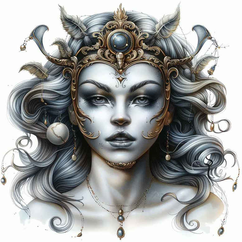 detailed-mask – tattoo design ideas free ai generated – neotraditional-classic-motifs – for-elbow – Gallery: masks-inkby-ai