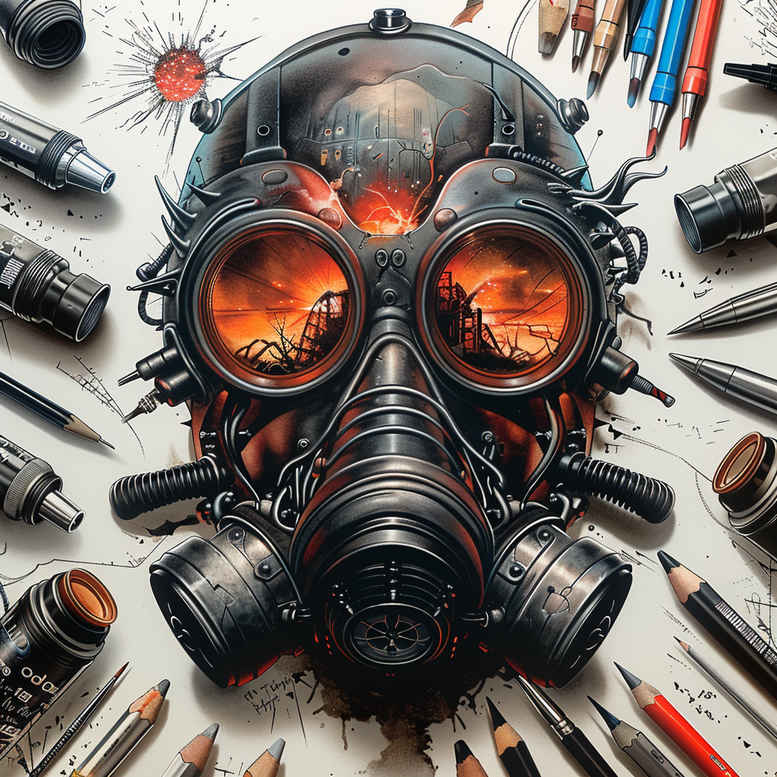 detailed-mask – tattoo design ideas free ai generated – neotraditional-clean-contrast – for-triceps – Gallery: masks-inkby-ai