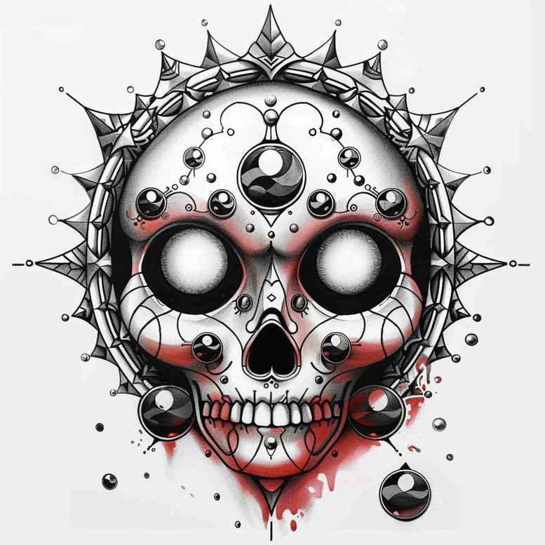 detailed-mask – tattoo design ideas free ai generated – neotraditional-refined-lines – for-fingers – Gallery: masks-inkby-ai